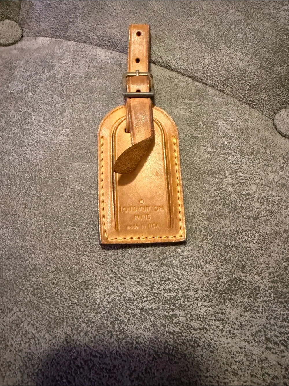 Authentic Louis Vuitton Leather Luggage Tag